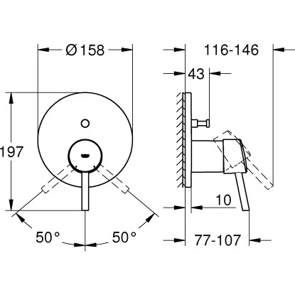 Grohe Einhand-Wannenbatterie Concetto Chrom