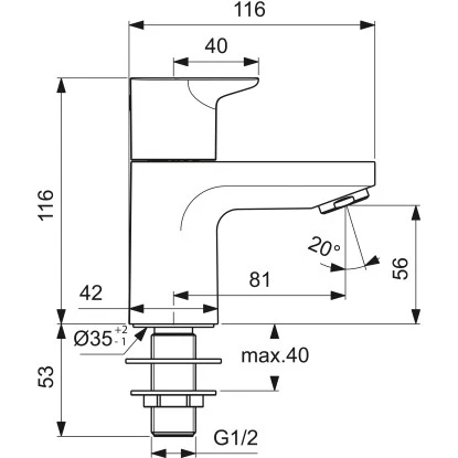 Ideal Standard Standventil Ceraplan Chrom