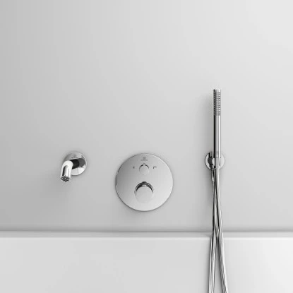 Ideal Standard Brausehalter Idealrain Atelier Chrom Rund für HB + Schlauch