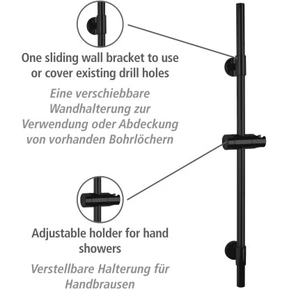 Wenko Duschstange Basic Schwarz