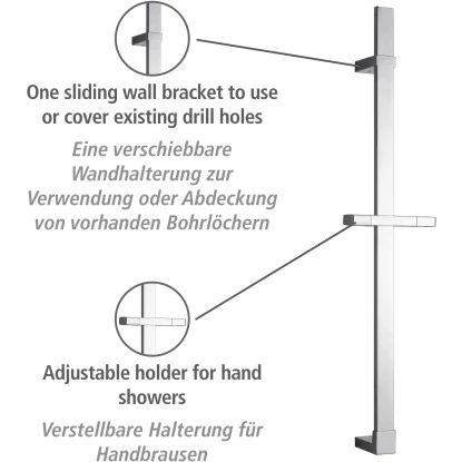 Wenko Duschstange Design Chrom 68 cm