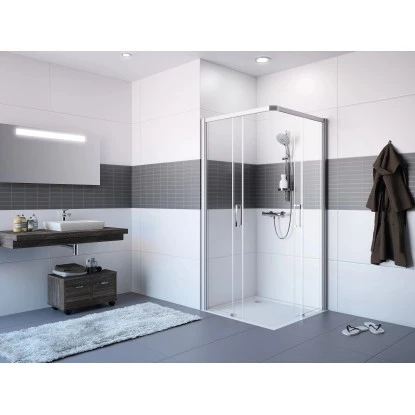 Hüppe Gleittüreckeinstieg EasyEntry 2-tlg. 1/2 BxH: 80 cm x 200 cm L Silber HoGl