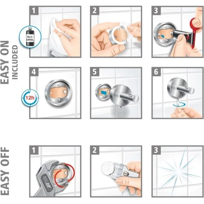 tesa® LOXX Toilettenrollenhalter mit Deckel, hochglanzverchromt, inkl. Kleber