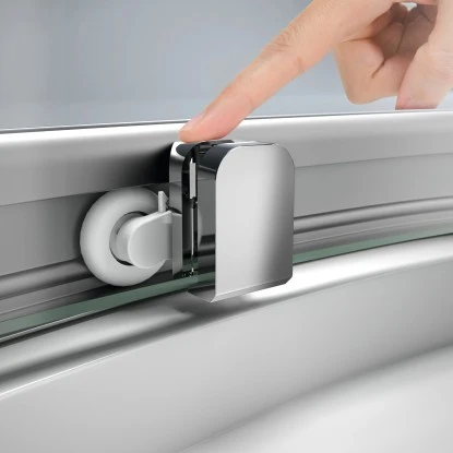 Hüppe Gleittüreckeinstieg EasyEntry 2-tlg. 1/2 BxH: 80 cm x 200 cm L Silber HoGl