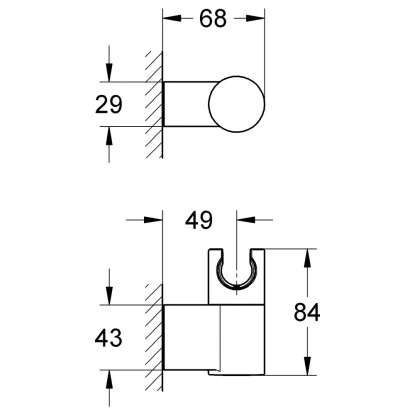 Grohe Handbrausehalter Rainshower für Wandmontagen