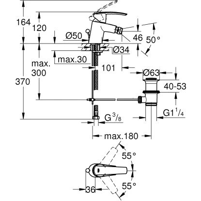 Grohe Einhand-Bidetarmatur Start