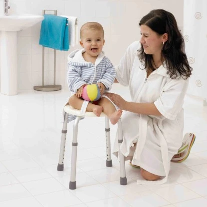 Ridder Duschhocker Weiß rund und höhenverstellbar