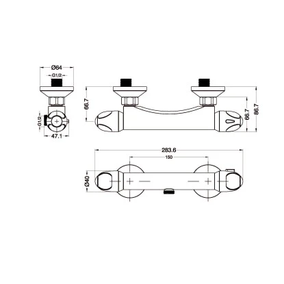 Eisl VITAL Thermostat Duscharmatur Chrom