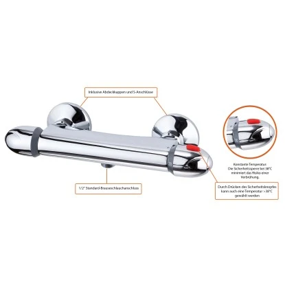 Eisl VITAL Thermostat Duscharmatur Chrom